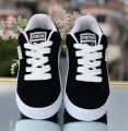 Classic Black & White Women’s Suede Sneakers – Timeless, Elegant & All-Day Comfort. 