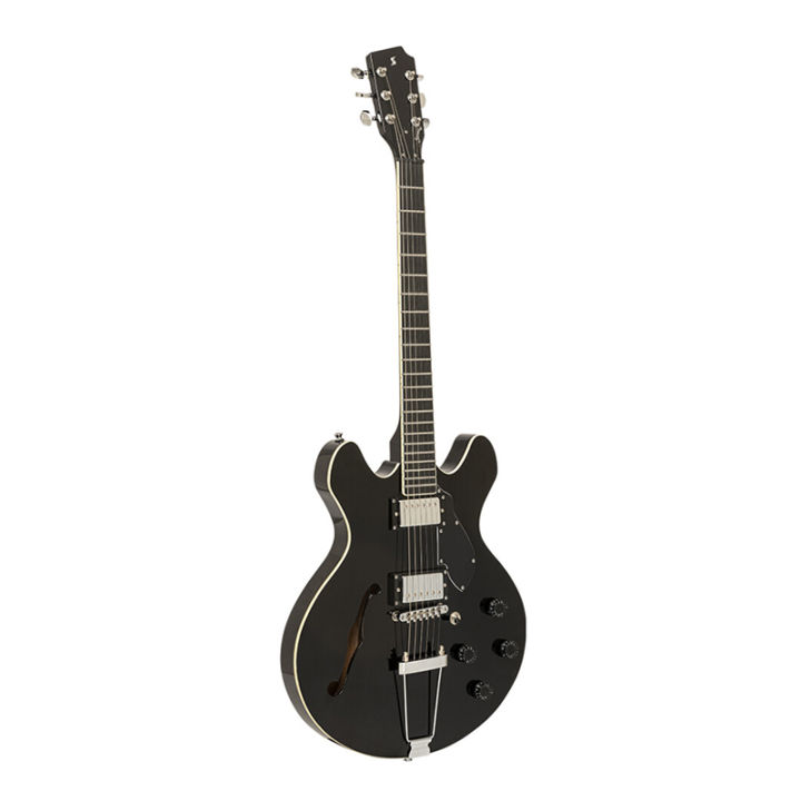 Stagg Silveray 533 Chambered Maple Body Electric Guitar, Black