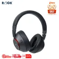Rock Vibe Wireless Headphone With Mic l Active Noise Cancelling Black Headphones | Bluetooth 5.3 l 50hrs Good Battery Life. 