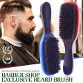 Wenefang Cepillo Barba Soft Boar Bristle Beard Brush 360 Wave Brush For Men Beard Comb Large Curved Wood Handle Anti static Shaving Tools. 