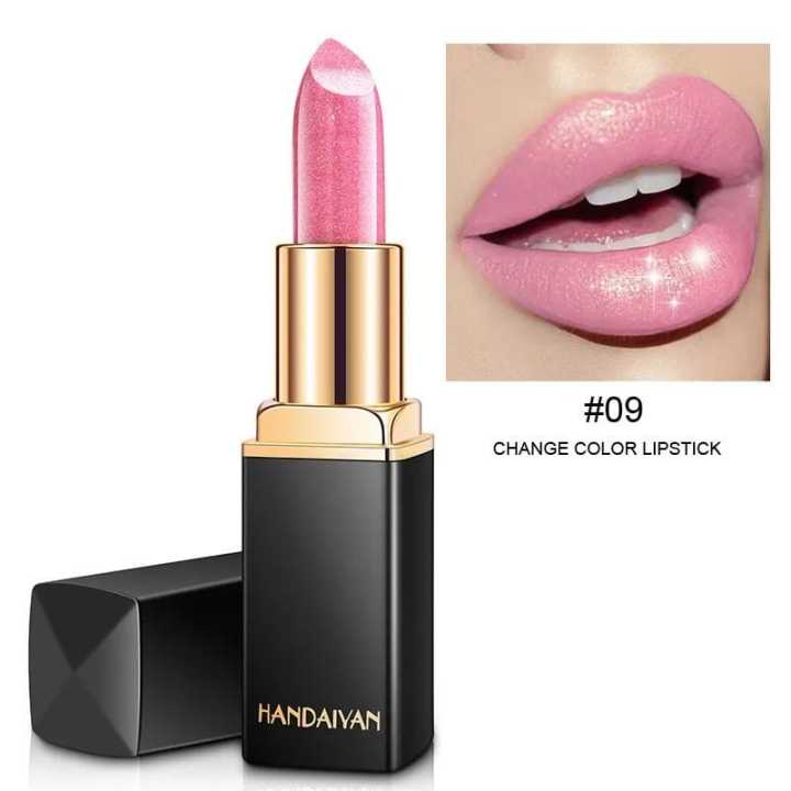 Handaiya Waterproof Nude Pink Glitter Shimmer LipSticks
