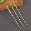 100Pcs/Pack Creative Fruit Fork Cocktail Stick Bamboo Skewers Candied Haws Stick Used for Buffet Wedding Food Decoration QUANYIN. 