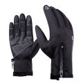 Black Waterproof And Windproof Touch Screen Gloves. 