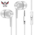 Wired Earphone with Mic-phone Stereo Surround Heavy Bass Stable Signal Universal Music Game Call Function 3.5mm Jack Wire Control Headset In-ear Sport Earphones for Mobile Phone. 