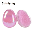 Sutuiying 1PC Mini Tangle Hair Brush Egg Round Shape Soft Hairbrush Detangling Hair Brush Hair Styling Hairdressing Comb For Travel. 