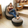 Modern Inflatable Sofa with Footstool – Portable Foldable Air Couch for Indoor & Outdoor Use | Thickened Design, Multi-Color Lounge Chair for Bedroom, Living Room or Camping. 