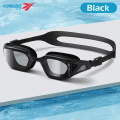 Yongbo Hydrodynamic Silicone Soft Wide Lens Dual Strap Interchangeable Nose Bridge Size Unisex Swimming Goggles. 