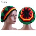 Sutuiying Unisex Knitted Braid Hat Jamaican Bob Rasta Beanie Hats Hip Hop Cap High Quality Men Dreadlocks Wig Bob Marley Caribbean Fancy Dress Headwear. 