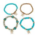 CARAT Butterflies Pendant Elastic Wristband Boho Style Butterfly Beaded Bracelet Set Elastic Wristband Jewelry Gift for Women Women. 