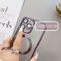 Compatible with iPhone14plus phone case magsafe magnetic plating 12 transparent apple 13 Pro full package soft shell. 