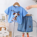 Summer Baby Boy Clothes 2024 Korean Style Cartoon O-neck Short Sleeve T-shirts and Shorts. 