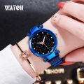 Korean Style Watch, Fashion Watch, Magnet Watch For Women, Round Dial. 