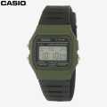 Casio F-91WM-3ADF Digital Resin Band Black And Green Watch For Men. 