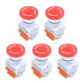 ARELENE 5X Red Mushroom Cap 1NO 1NC DPST Emergency Stop Push Button Switch AC 660V 10A. 