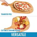 Premium Smooth Long Handle Pizza Peel Nonstick Bamboo Wood Bamboo Pizza Cutting Board Easy Storage Durable Serving Board Baking Tool. 