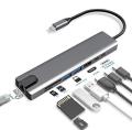 8 in 1 For MacBook Pro Air Multiport USB-C HUB To 4K HDMI USB 3.0 Aux Adapter. 
