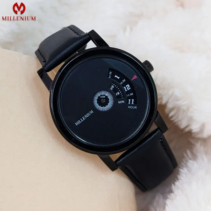 Millenium MW58206 Simple Creative Dial Water proof Luxury Watch for Men - Black