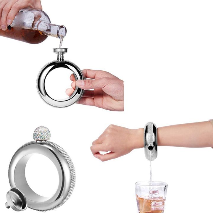fasdaga%202X%20Stainless%20Steel%20Bracelet%20Flasks%20Portable%20Wine%20Hip%20Flask%20Flagon%20Drinking%20Bottle%20Kitchen%20Wine%20Container,Silver%20-%20Image%205