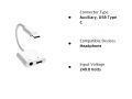 Hoco 2 in 1 Type C to 3.5mm Earphone Audio & Charger Splitter. 