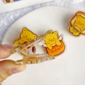 Cute Butter Bear PP Clip Dessert series Colorful Paper Clamp Double Sided Cartoon Acrylic Binder Clip Students. 