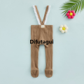 Difutagui Infant Baby Girls Suspender Pantyhose Lolita Fall Winter Sock Stockings 2025 High Waist Lace Plain Rib Knitted Footed Leggings Tights. 