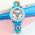 3D Cartoon Silicone Strap Football Design Kids Watch Children Girls Student Clock Wathes Relogio Kol Saati. 