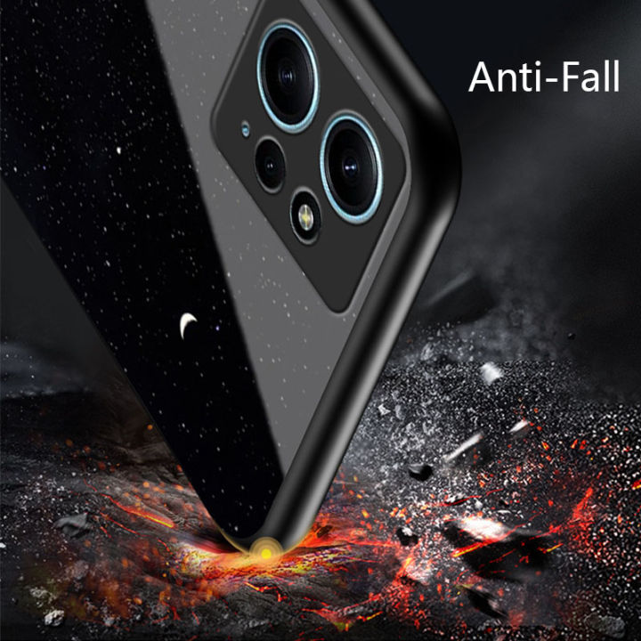 Biruiqu%20For%20Xiaomi%20Redmi%20Note%2012%204G%20Shockproof%20Starry%20Colorful%20Tempered%20Glass%20Back%20Soft%20Silicone%20Edge%20Case%20Cover%20-%20Image%204