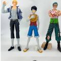 One Piece figure wholesale battle damage version three brothers Sanji Sorashima bandage Luffy bloodthirsty serious injury Zoro figure. 