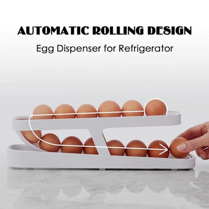 Automatic Rolling Egg Rack Bracket Storage Box Egg Organizer Roll ...
