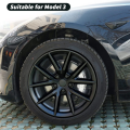 For Model 3 Wheel Cover Style Wheel 18 Inch Hub Cap Trim Car Accessories - Matte Black. 