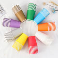 10PCS 9oz 250ml Solid Thick Paper Cup Disposable Cup Wedding Birthday Party Holiday Disposable Tableware GENGLI. 