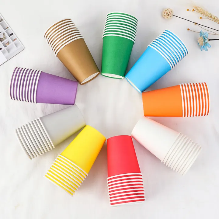 10PCS%209oz%20250ml%20Solid%20Thick%20Paper%20Cup%20Disposable%20Cup%20Wedding%20Birthday%20Party%20Holiday%20Disposable%20Tableware%20GENGLI%20-%20Image%203