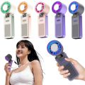 Low Noise Ice Compress Cool Refrigeration Electric Fan Foldable Colorful Lighting Personal Cooling Fan Digital Display 199 Gears Small Air Cooler Indoor Outdoor Use. 