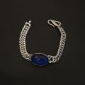 Pure Silver Bracelet With Blue  Stone Weight 52.31 Gram (4.48 Tola)  For Men. 