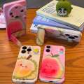 Couple Rotating Durian Guava Stand Compatible with Apple 16 Pro Phone Case iPhone 14 Max Xiaomi 15 Huawei Mate 70 Pura 80 K60 Honor 200 Reno 12 iQOO 13 Find X7. 
