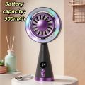 Electric Cooling Handheld Fan Compact Lightweight Rechargeable Fan Soft Lighting Gentle Wind Digital Display Fan Travel. 