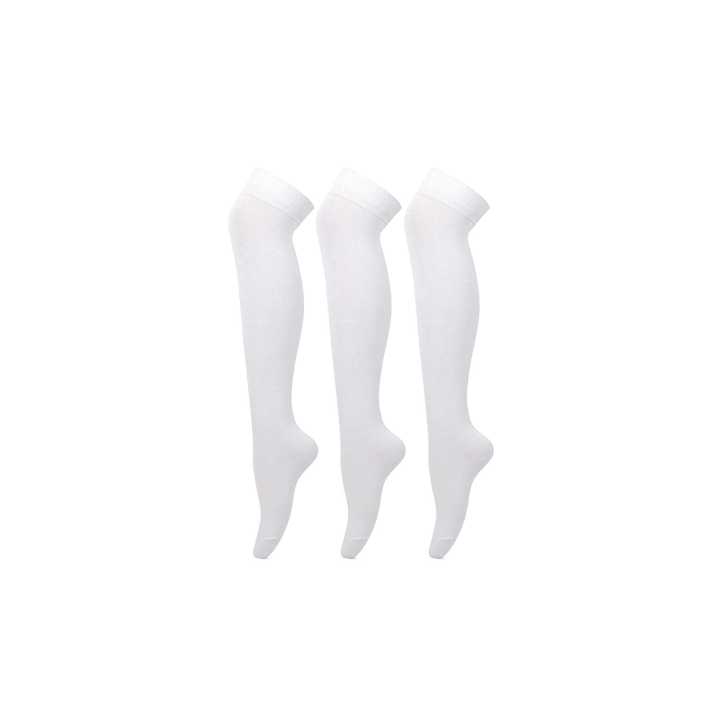 School or Uniform Thigh High Stocking Length White Socks For Girls
