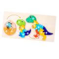 Montessori Wooden Animal Growth Puzzle - Dinosaur Life Cycle Jigsaw for Kids - Educational Number Learning & Logic Toy - Early Development Gift for Toddlers & Preschoolers (30cm x 15cm). 