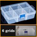 Multi Grids Plastic Detachable Storage Boxes Bins for Tools&Jewelry&Fishing Gear Screw Desk Organizer big 6 grids plastic box. 