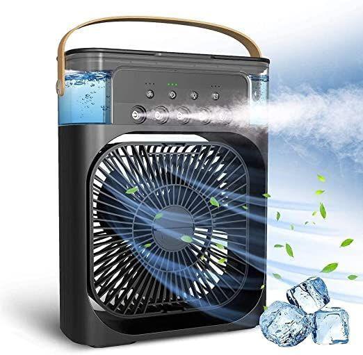 Cooler Table Fan With Ice Water Compartment Cooling with Five Atomizer