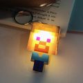 Mini Figure Cartoon Mini Figure LED Keychain Kids Design LED Light Luminous Keychain Car Backpack Luminous Effect Game Cube Keychain Kids Gift. 