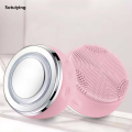 Sutuiying Mini Electric Waterproof Silicone Face Cleaning Brush Ultrasonic Portable Face Massager Sonic Vibrating Facial Cleansing Brush. 