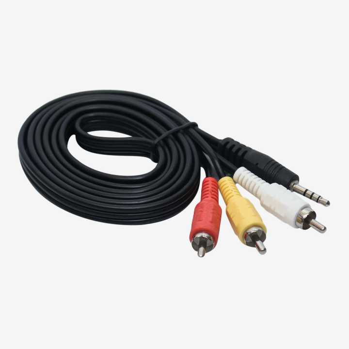 Audio Jack Stereo Male Plug to 3-RCA Male Audio Speaker AUX