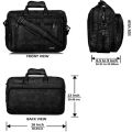 LOREM Men's Black Textured Faux Leather Laptop Bag BG62. 