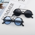 Sutuiying Classic Gothic Steampunk Sunglasses Luxury Brand Designer High Profesional Quality Men and Women Retro Round Pc Frame Sunglasses. 