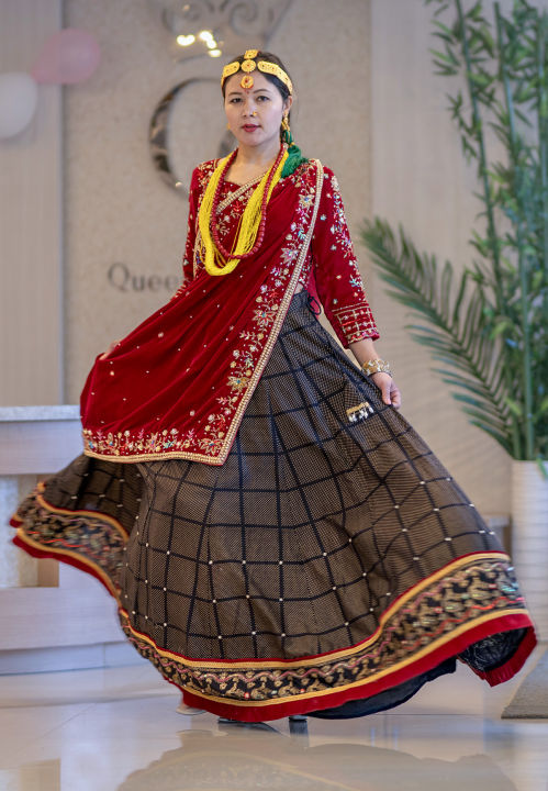 Heavy%20Embroidered%20Magar%20Cultural%20Dress%20Set%20%7C%20Hand%20Embroidered%20Blouse%20with%20Cotton%20Lehenga,%20Including%20Matching%20Ghalek%20-%20Image%206