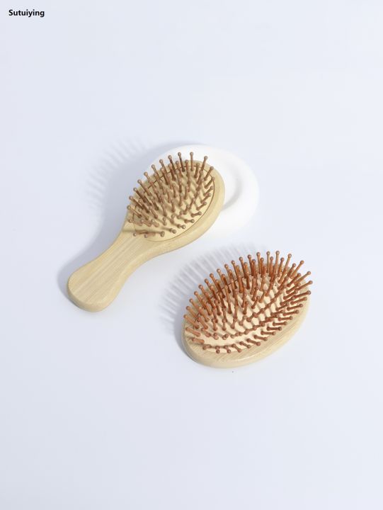 Sutuiying%202pcs%20portable%20bamboo%20and%20wood%20brush%20massage%20comb%20anti-static%20Luxury%20scalp%20comb%20safety%20airbag%20hair%20styling%20comb%20-%20Image%203