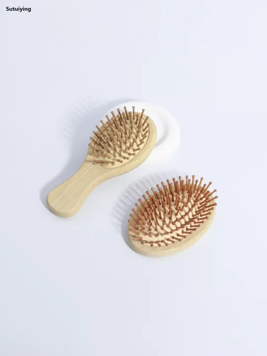 Sutuiying%202pcs%20portable%20bamboo%20and%20wood%20brush%20massage%20comb%20anti-static%20Luxury%20scalp%20comb%20safety%20airbag%20hair%20styling%20comb%20-%20Image%203