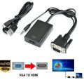 VGA to HDMI Cable Adapter Male to Female Converter With Audio Output. 