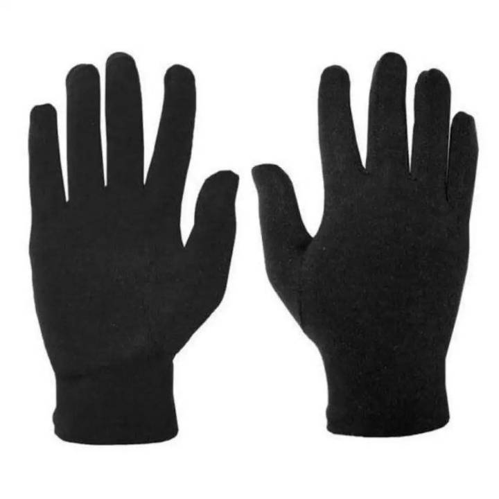 Black Skinny Long Fur Inside Gloves
